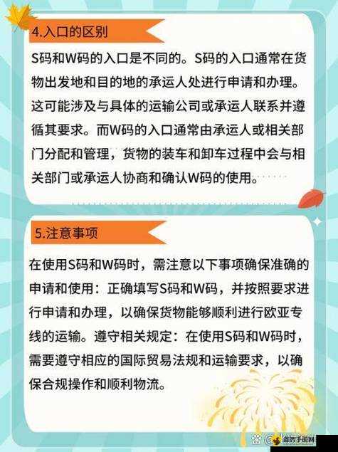 欧亚专线 S 码和 W 码入口一样吗：详细解读